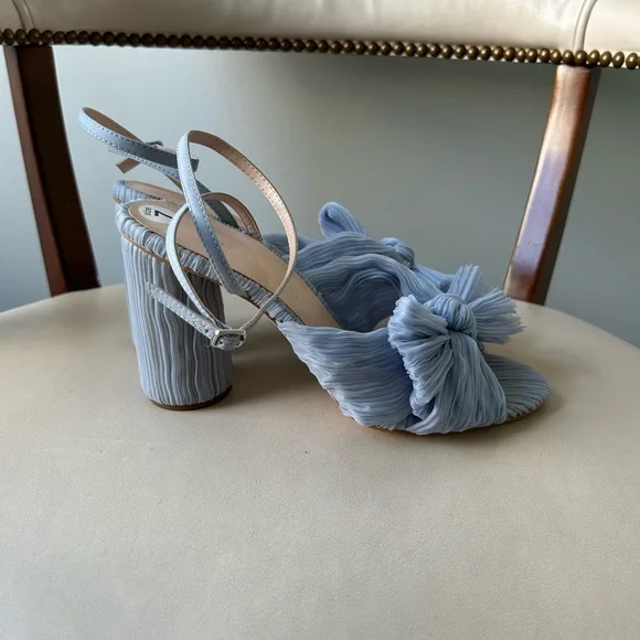 Loeffler Randall blue bow textured Camellia heels - Picture 4 of 7